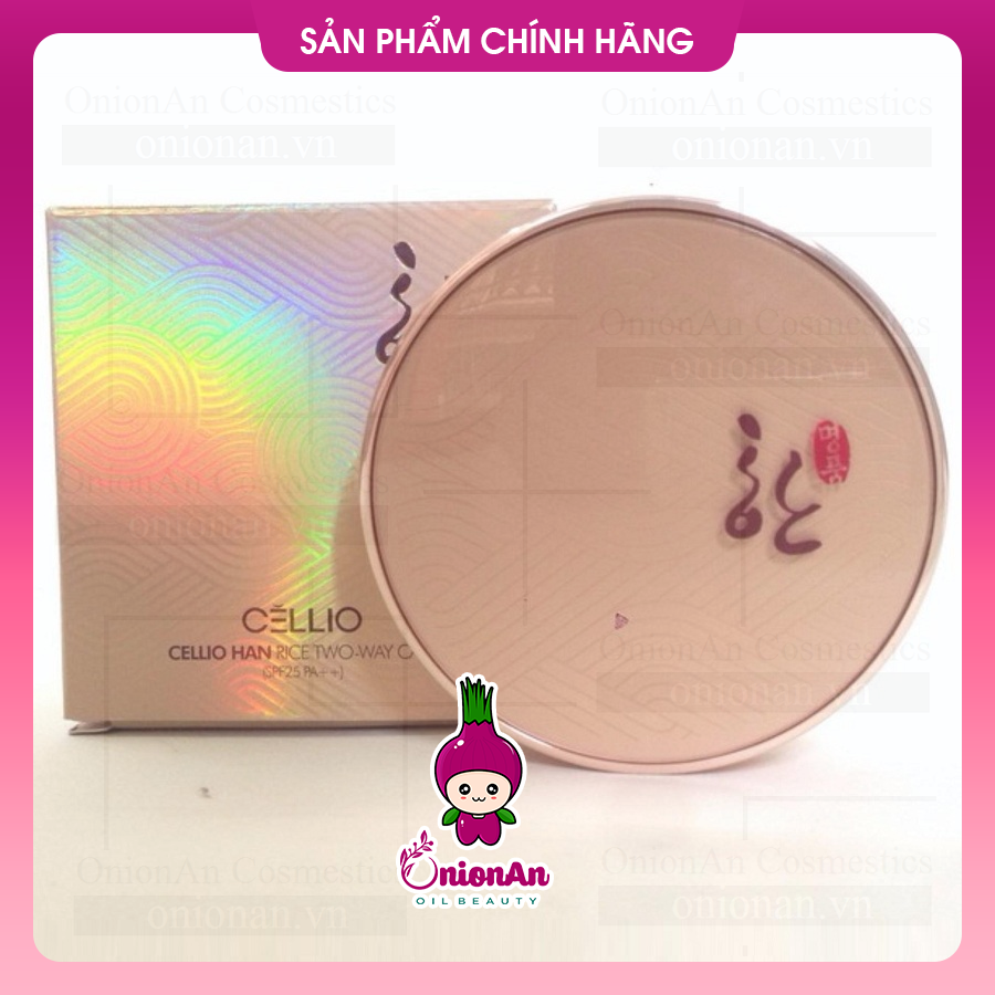 Phấn Phủ Siêu Mịn Cellio Han Rice Two-way Cake SPF25 PA++